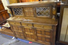 Priory Style Buffet Sideboard with Leaded Glass Doors
