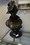 Bronzed Ladies Bust on Plinth