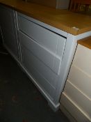 *Chest of Four Drawers in Cream and Light Oak Finish