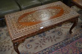 Indian Solid Wood Ivory Inlaid Coffee Table