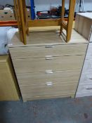 *Limed Oak Chest of Four Drawers with Aluminium Handles