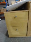 Two Drawer Standalone Unit in Beech and Silver Finish
