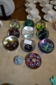 Collection of Eleven Glass Paperweights