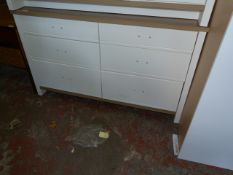 *Sideboard Unit with Drawers and Cupboards in Ivory and Light Oak Finish