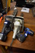Two Hedge Trimmer and a Cordless Drill