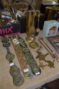 Brassware Including Horse Brasses, Companion Set, Toasting Fork, etc.