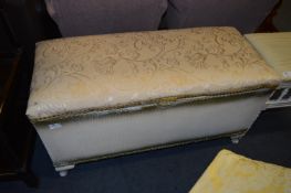 Lloyd Loom Style Ottoman Containg Assorted Linen