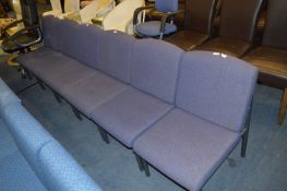 Set of Six Reception in Blue Upholstery on Tubular Frames