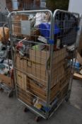 Trolley Containing Assorted Electrical Appliances, Books, Radios, Wicker Baskets, etc. (Trolley