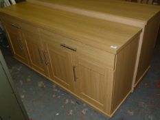*Light Oak Sideboard Unit with Cupboards and Drawers