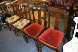 Set of Four Oak Dining Chairs