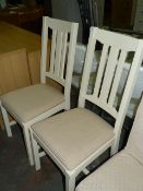 *Pair of Highback Dining Chairs with Cream Upholstered Seats