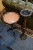 Mahogany Plant Stand and Oak Smoker's Companion
