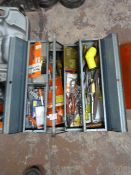 Blue Cantilever Toolbox Containing Assorted Handtools