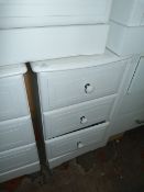 *White Three Drawer Bedside Cabinet