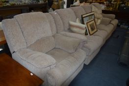 Three Brown Reclining Armchairs