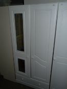 *White Double Door Wardrobe with Drawer