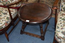 Small Circular Darkwood Coffee Table