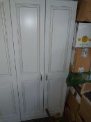 *White Double Door Wardrobe with Brushed Stainless Steel Handles