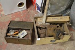 Quantity of Vintage Tools, Jacks, Vice, Sledgehammers, etc.