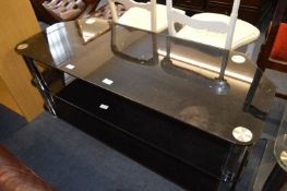 Three Teir Black & Chrome TV Stand