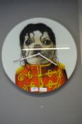 Wall Clock Depicting a Meerkat Dressed as Michael Jackson