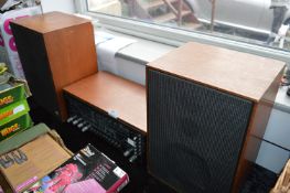 Arena Teak Radio Tuner and Speakers
