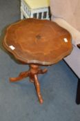 Italian Style High Gloss Inlaid Occasional Table on Tripod Support
