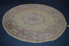 Oval Floral Pattern Rug