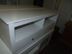 *White TV Stand with Shelves and Drawers