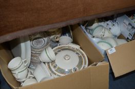 Two Boxes Containing Dinner and Tea Ware