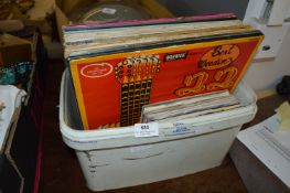 Box Containing LPs and 45rpm Records