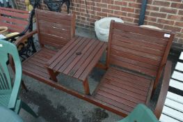 Wood Jack & Jill Style Garden Bench