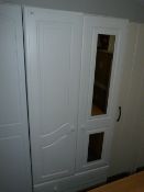*White Double Door Wardrobe with Drawer