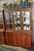 Figured Mahogany Reproduction Mirrored Back Display Unit