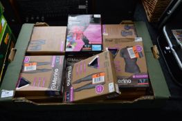 Box Containing Ladies Hiking Performance Tops and Tights