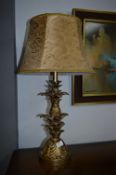 Decorative Gilt Pineapple Table Lamp with Shade