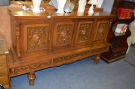 Dutch Style Oak Sideboard with Carved Panel on Bulbous Feet