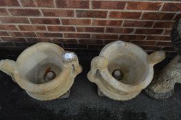 Pair of Precast Garden Planters in The Form of Urns