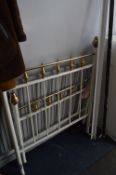 Tubular Steel Single Bed with Brass Detail