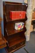 Mahogany Open Fronted Bookcase Over Drawer