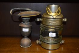 Ships Masthead Lamp and a Brass Oil Lamp