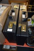 Two Black Combination Briefcases