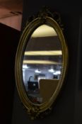 Oval Gilt Framed Wall Mirror