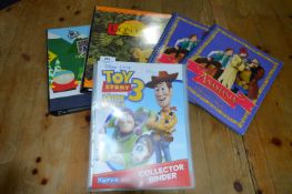 Four Disney Collectors Card Albums; Toy Story 3, Anastasia, Lion King, and a South Park Trading