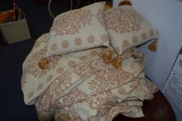 Large Leaf & Floral Pattern Curtains with Matching Cushions