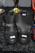 Pair of Leather Work Boots with Steel Toecaps Size: 9