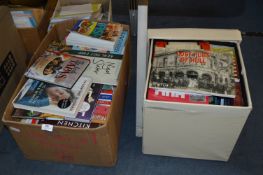 Box and Storage Ottoman Containing Books; Cooking and Nonfiction