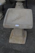 Reconstituted Limestone Birdbath with Rose Decoration