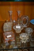 Glassware Candlesticks, Photo Frame, etc.